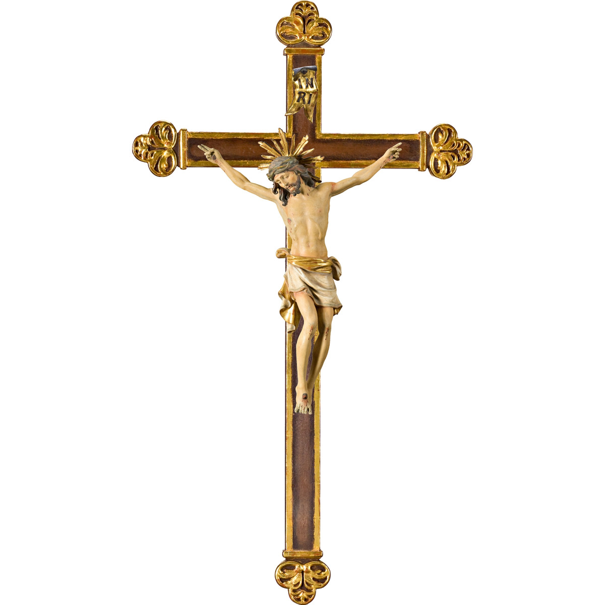 Cristo Pisa en cruz barroca