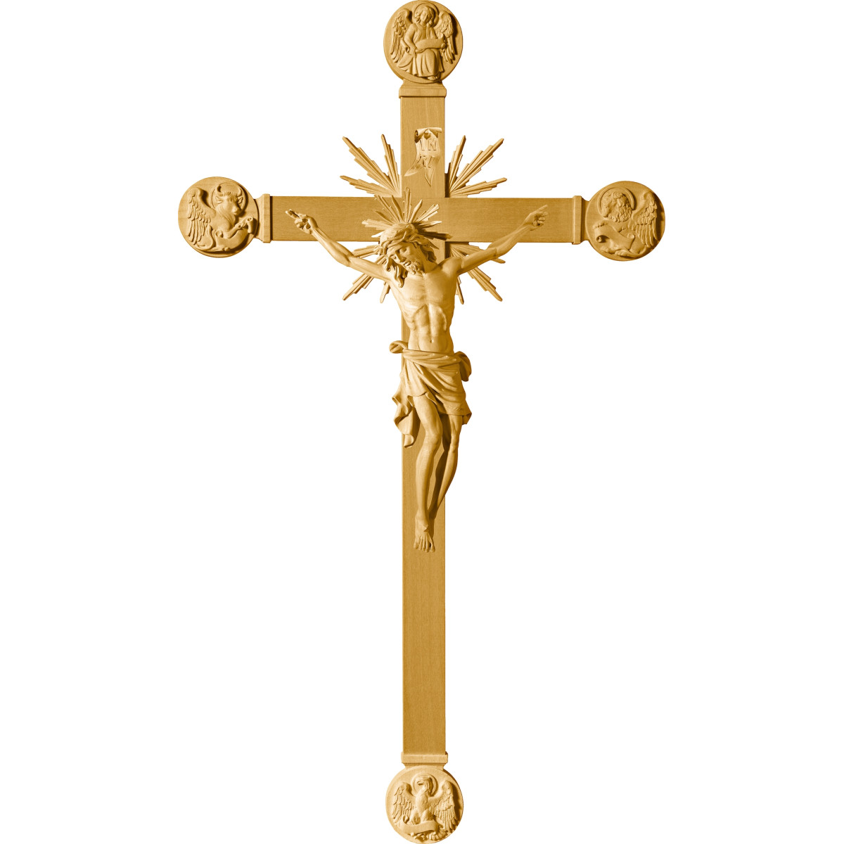 Corpus Pisa on cross with Evangelists and rays
