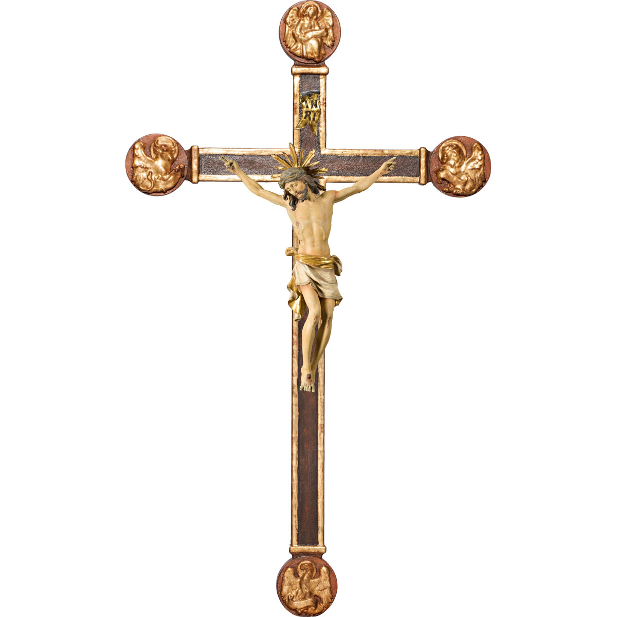 Cristo Pisa en cruz con Evangelistas