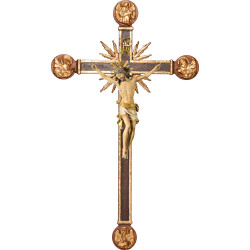 Corpus Pisa on cross with Evangelists and rays