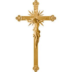 Cristo Pisa su croce barocca con raggi
