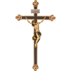 Cristo Barocco su croce barocca con Titulus Crucis in ebraico - latino - greco