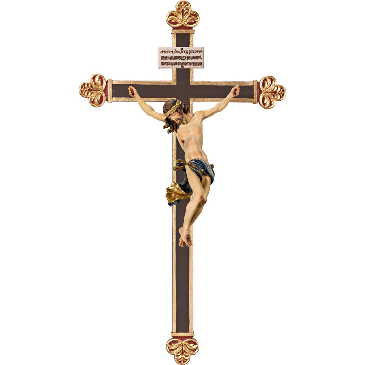 Corpus Barock auf barockem Balken mit Titulus Crucis in hebräisch - latein - griechisch