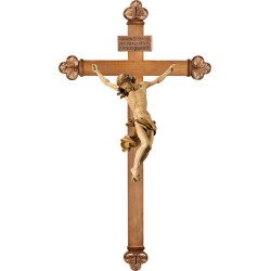 Cristo Barocco su croce barocca con Titulus Crucis in ebraico - latino - greco