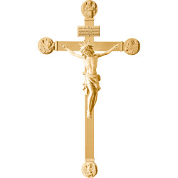 Cristo Pisa em cruz com Evangelistas com Titulus Crucis em hebraico - latino - grego