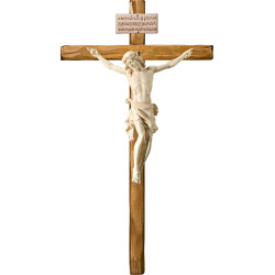 Corpus Pisa auf geradem Balken mit Titulus Crucis in hebräisch - latein - griechisch
