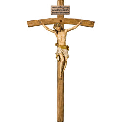 Corpus Pisa on bent cross with Titulus Crucis in hebrew - latin - greek