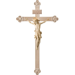 Corpus Pisa on baroque cross with Titulus Crucis in hebrew - latin - greek