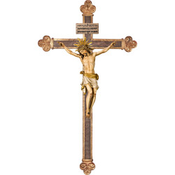 Corpus Pisa on baroque cross with Titulus Crucis in hebrew - latin - greek
