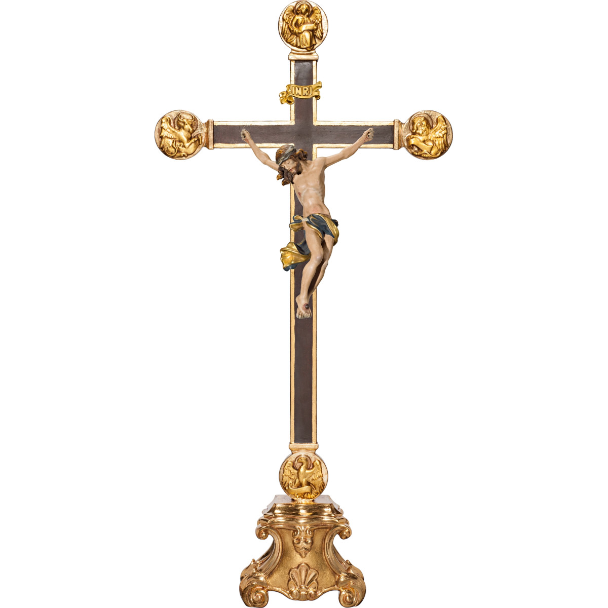 Cristo Barroco em pedestal com Evangelistas