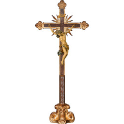 Corpus Baroque on cross baroque with rays on pedestal