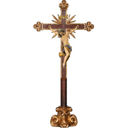 Corpus Baroque on cross baroque with rays on pedestal