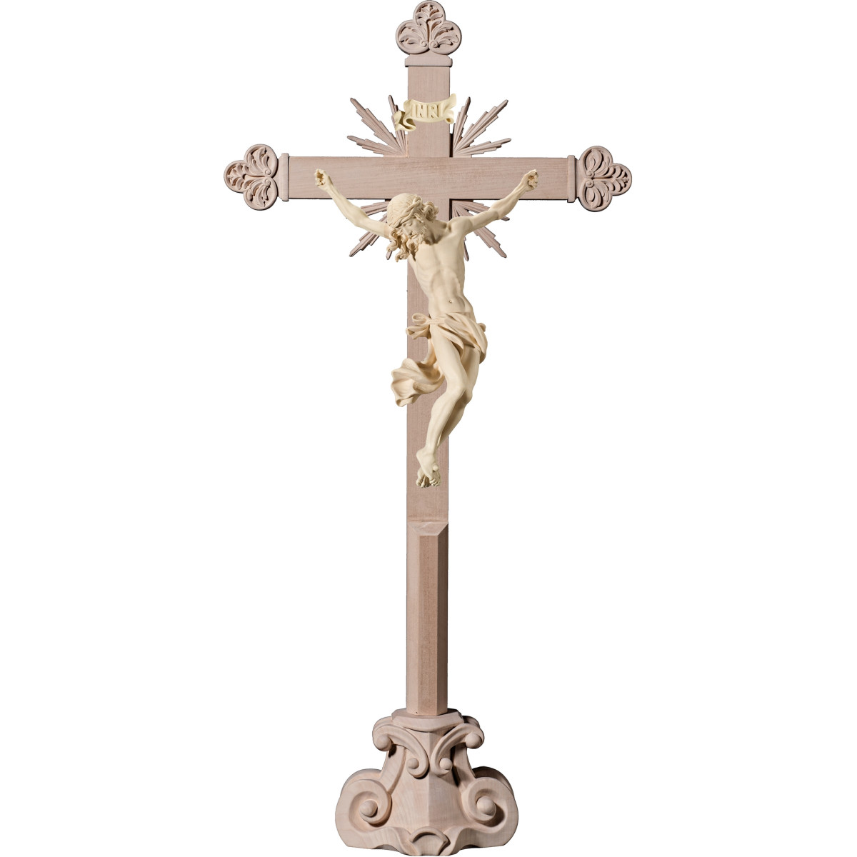 Corpus Baroque on cross baroque with rays on pedestal