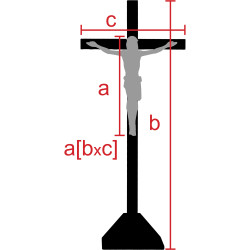 Cristo Barroco em cruz barroca com raios em pedestal