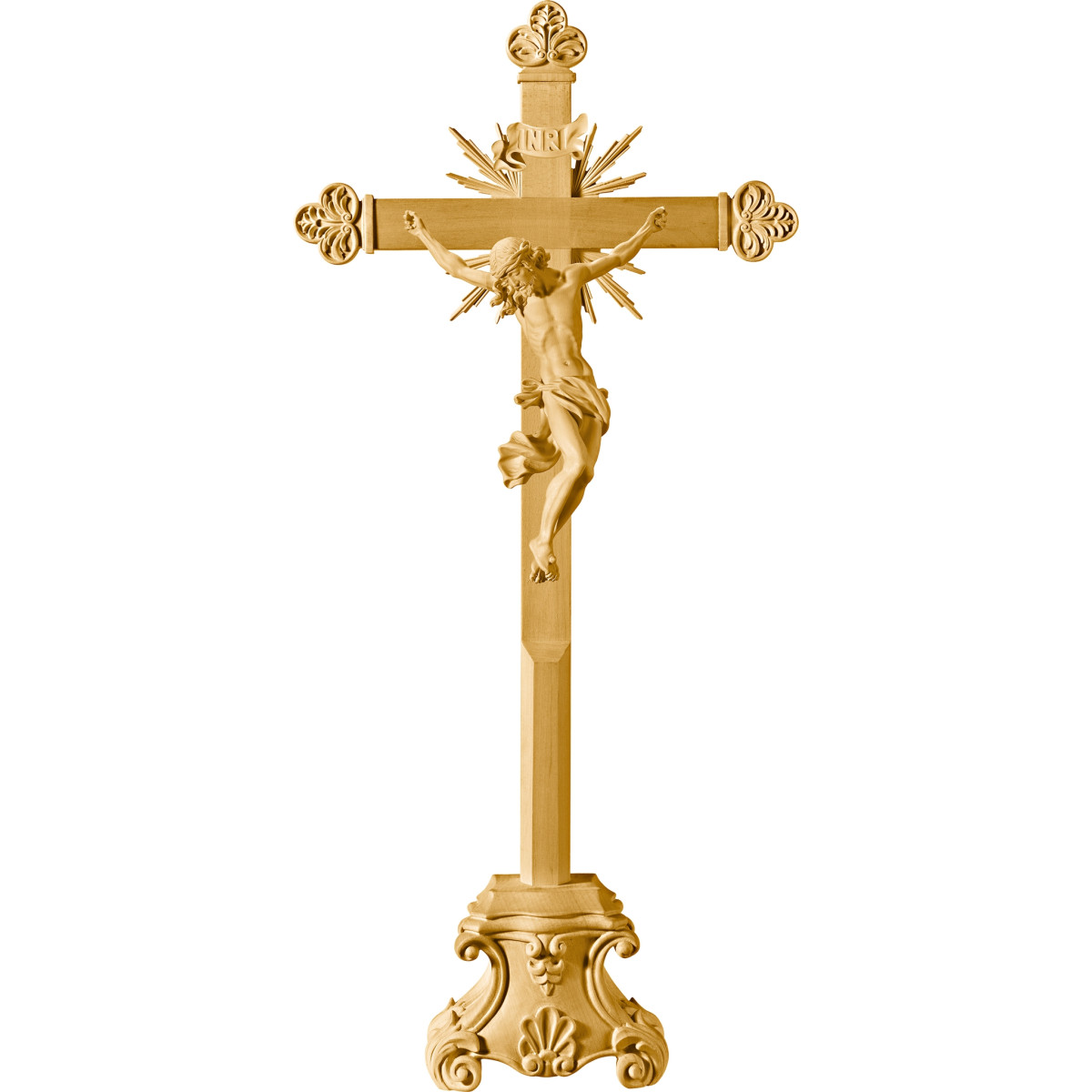 Corpus Barock auf Standkreuz barock mit Strahlen