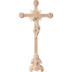 Corpus Barock auf Standkreuz mit Evangelisten und Strahlen