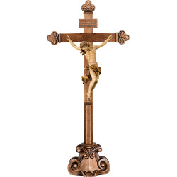 Corpus Baroque on cross baroque on pedestal with Titulus Crucis in hebrew - latin - greek