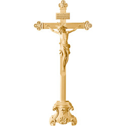 Corpus Pisa auf Standkreuz mit Titulus Crucis in hebräisch - latein - griechisch