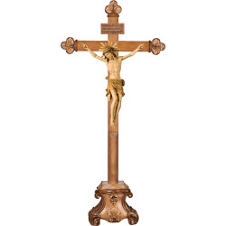 Corpus Pisa on cross baroque on pedestal with Titulus Crucis in hebrew - latin - greek