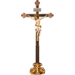 Corpus Pisa auf Standkreuz mit Titulus Crucis in hebräisch - latein - griechisch