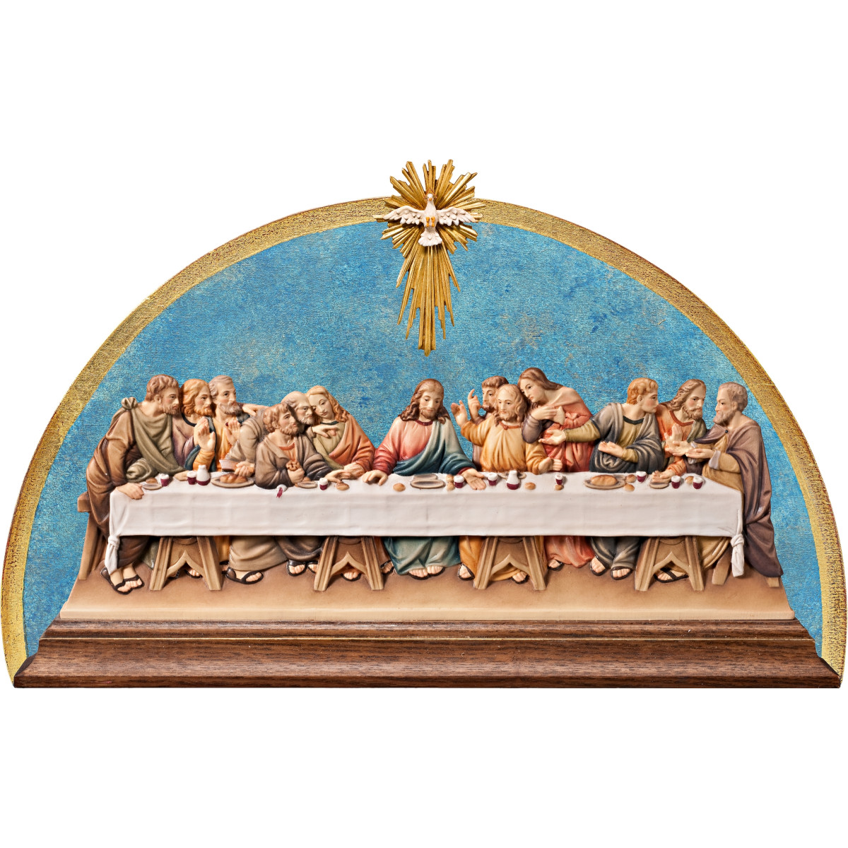 Santa Cena relieve de apoyo con fondo