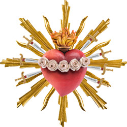 Immaculate Heart of Mary with 7 swords and aureole