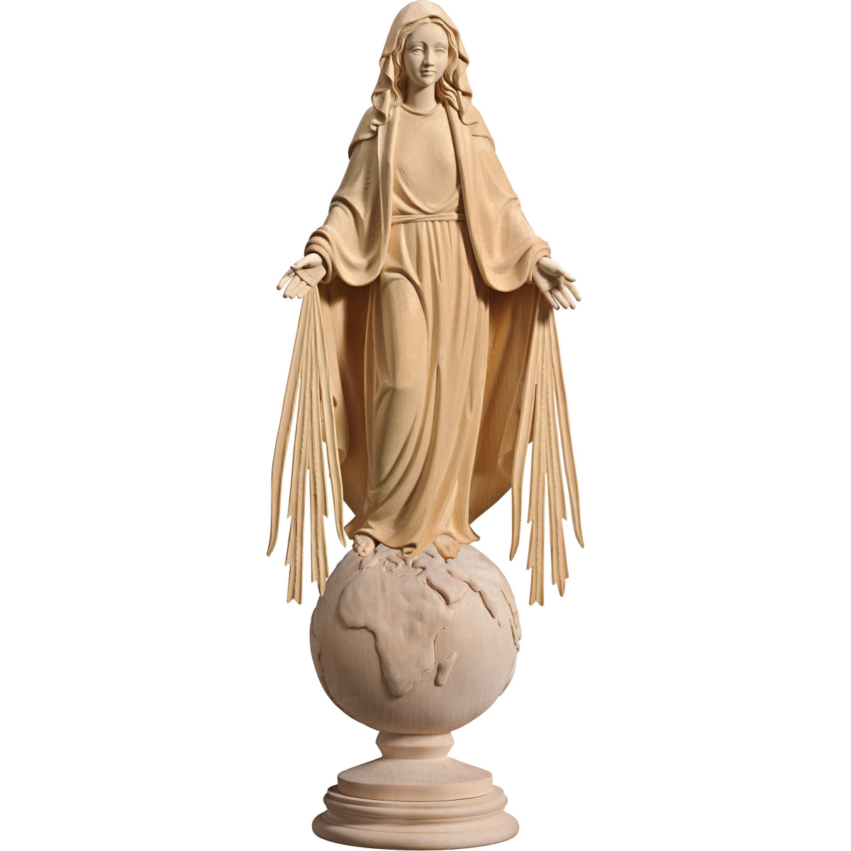 Blessed Virgin on globe with rays