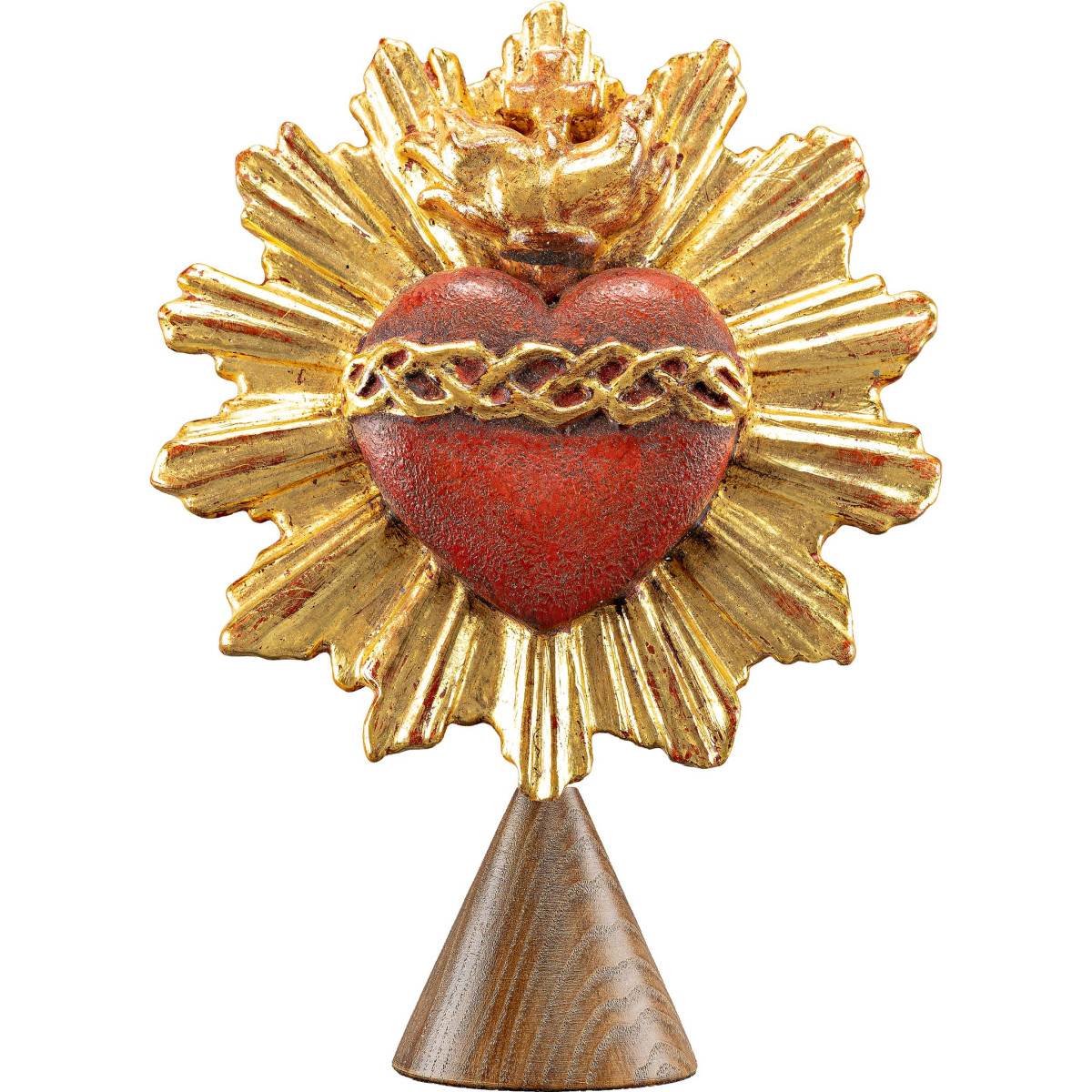 Sacrado Corazón de Jesú sobre peana en forma de cono