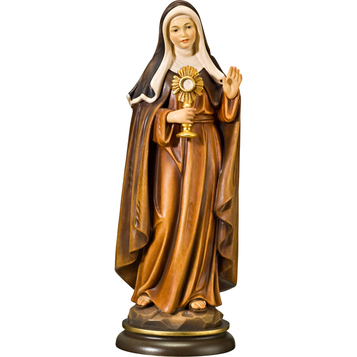 Heilige Klara von Assisi – Handgeschnitzte Holzfigur