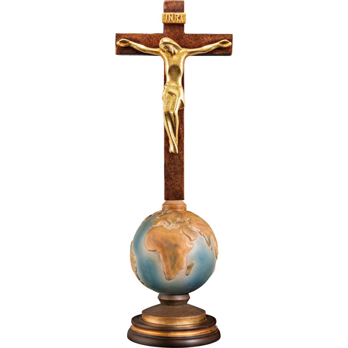 Cristo moderno ROMA em cruz em globo