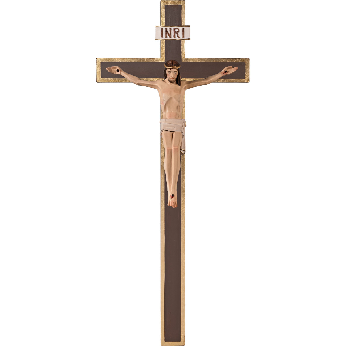 Cristo moderno LUCA su croce semplice larga