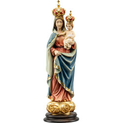 Virgem com Menino Jesus e pomba sobre base com rosas