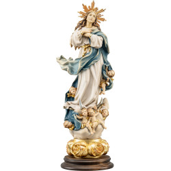 Assumption of Mary with aureole on rose base