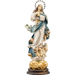 Madonna Assunta in cielo con stellario in argento su base con rose