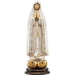 Madonna di Fatima su base con rose