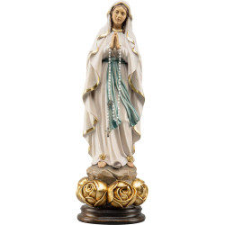 Our Lady of Lourdes on rose base