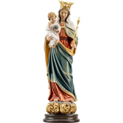 Nuestra Señora del Cielo sobre base con rosas