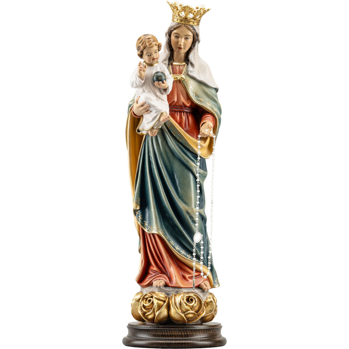 Rosenkranzmadonna auf Rosensockel