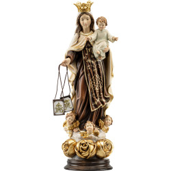 Our Lady of Mount Carmel on rose base