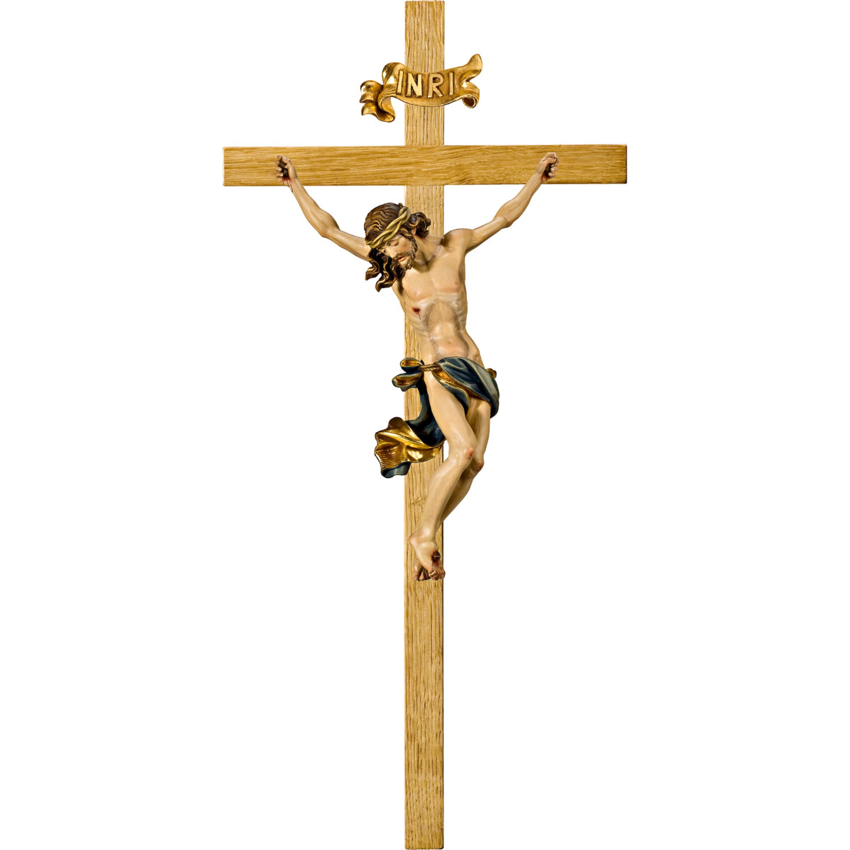Cristo Barroco em cruz de carvalho