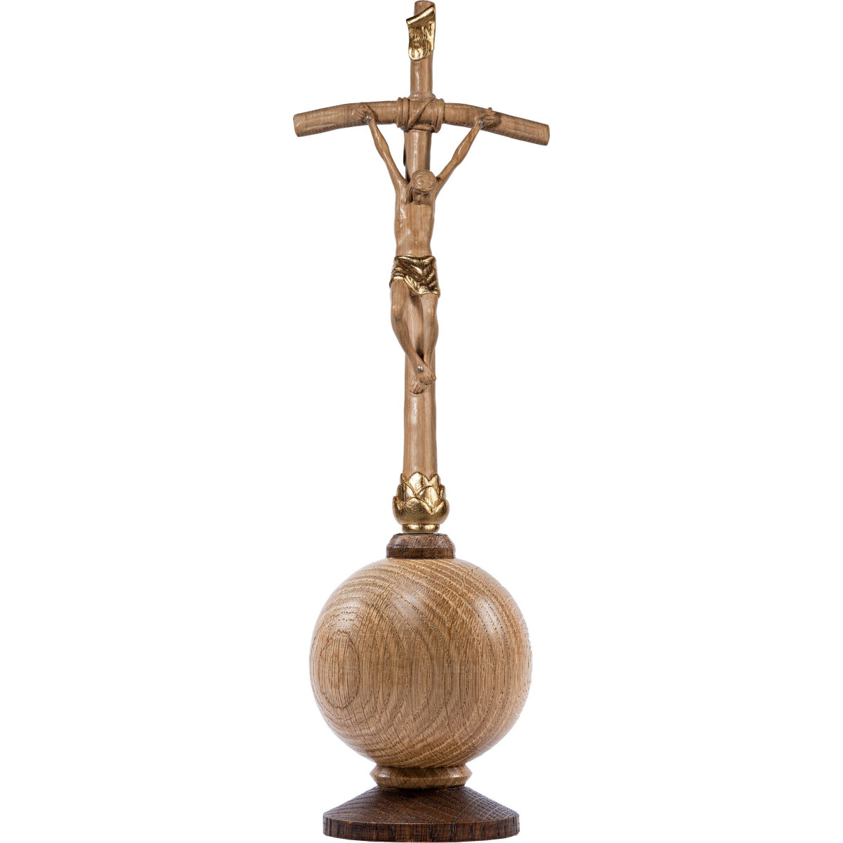Crocifisso S. Giovanni Paolo II su globo terrestre semplice