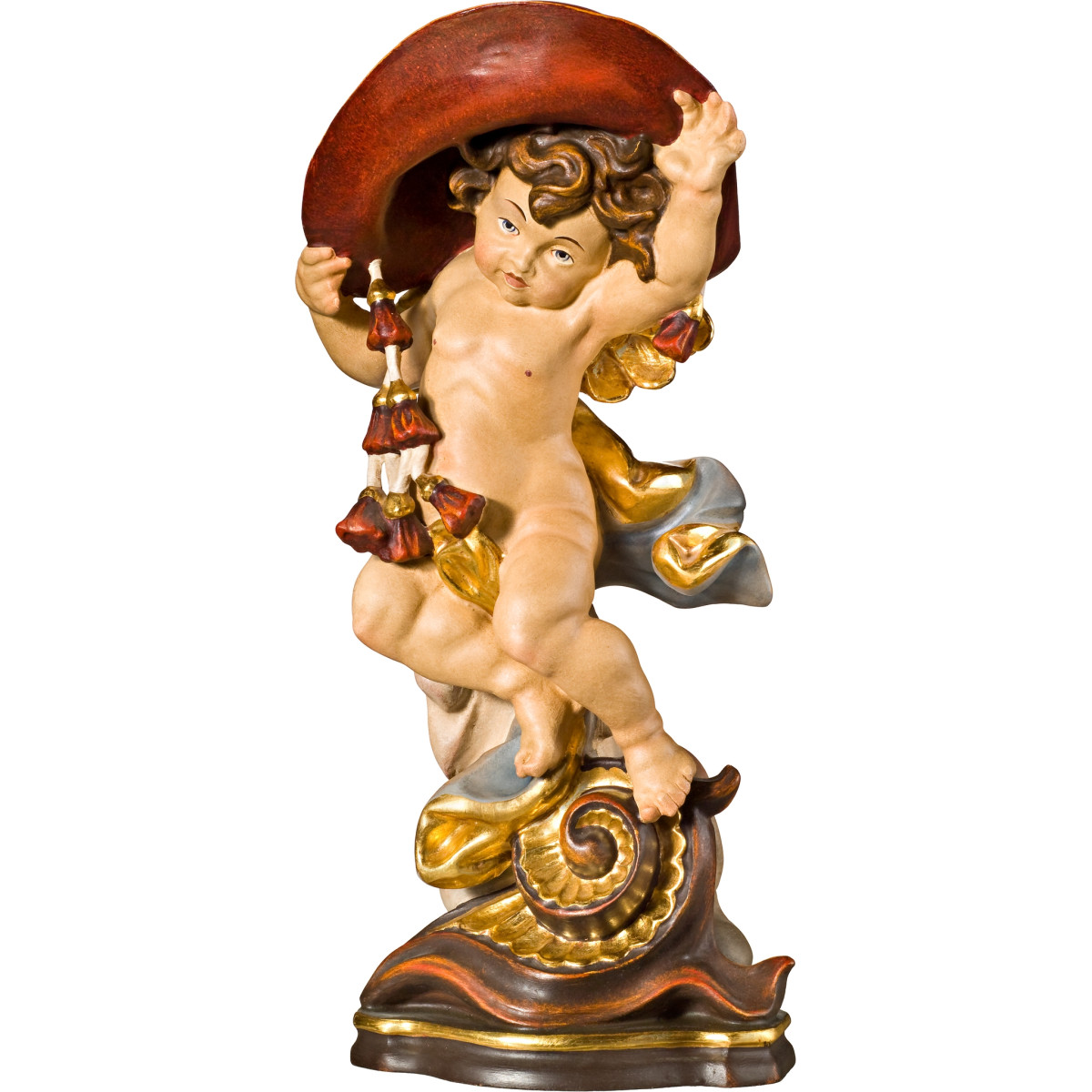 Cardinal angel on pedestal