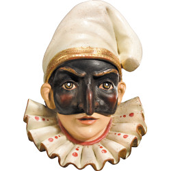 Pulcinella Maske aus Holz | Bergland