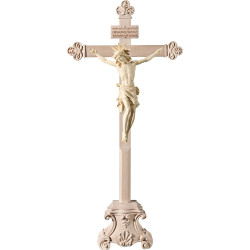 Corpus Pisa on cross baroque on pedestal with Titulus Crucis in hebrew - latin - greek