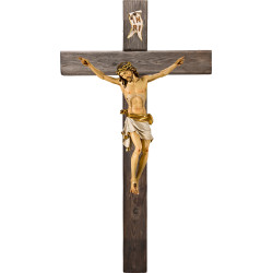 Cristo Pisa em cruz Madeira velha