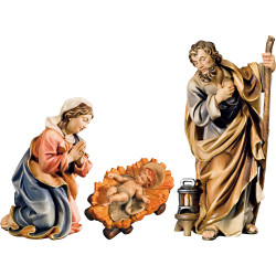 Hl. Familie mit Jesuskind fix in Wiege (ohne Sockel)