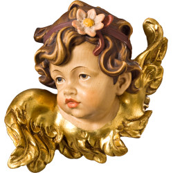 Testa di putto con margherita