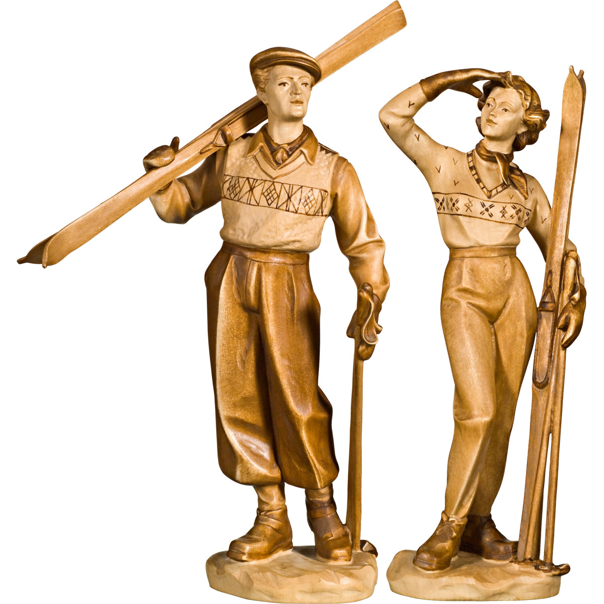 Wooden Skier Couple | Bergland