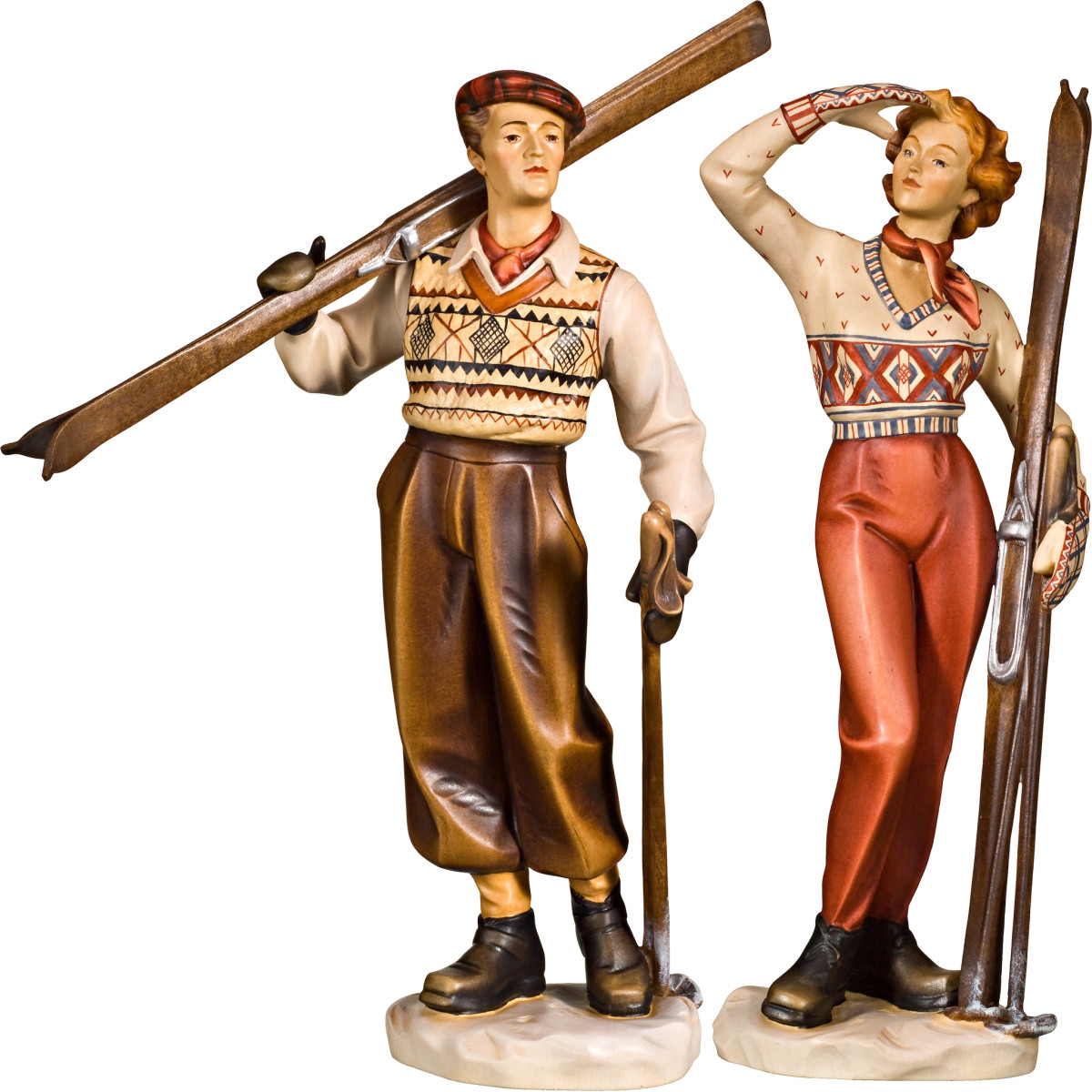 Wooden Skier Couple | Bergland