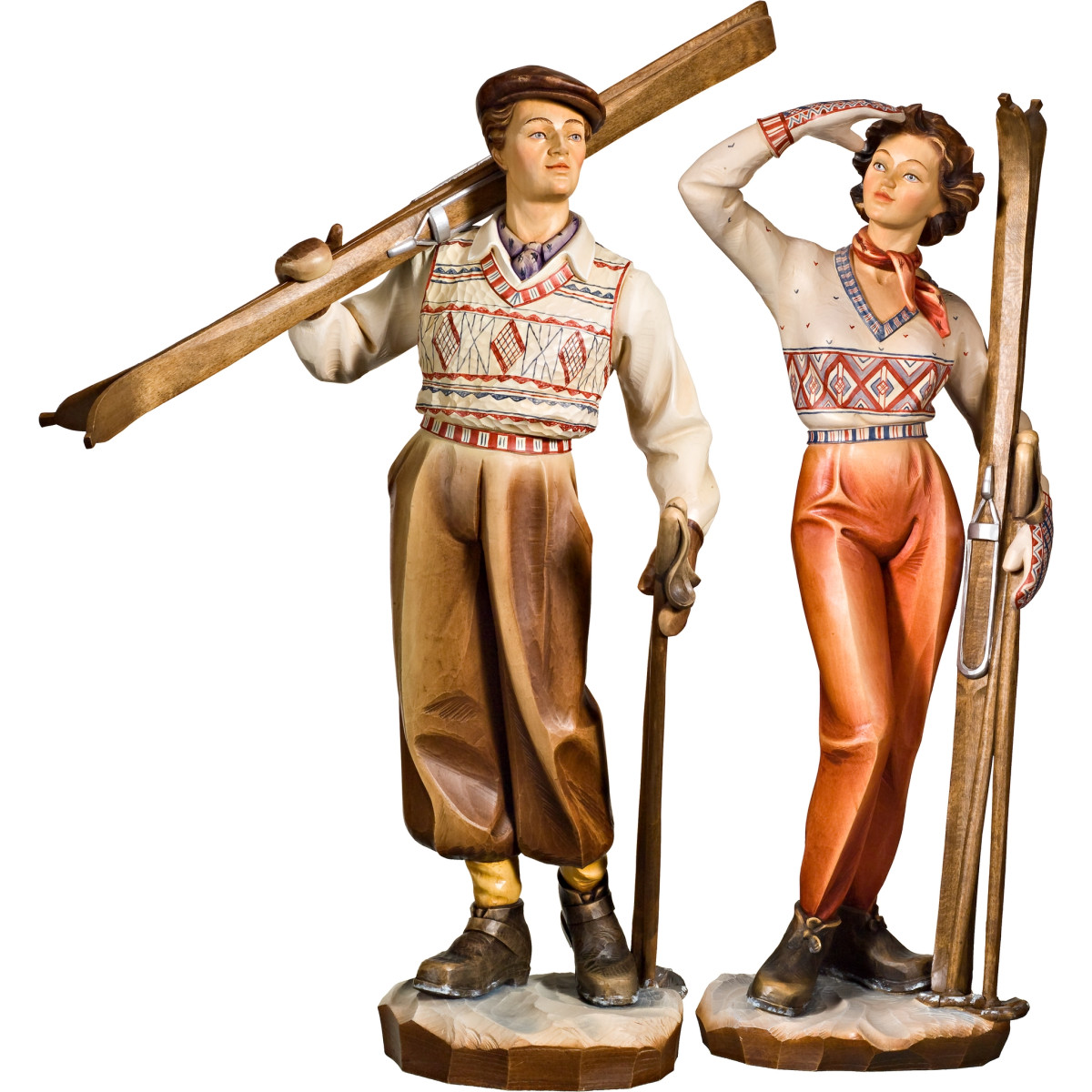 Wooden Skier Couple | Bergland
